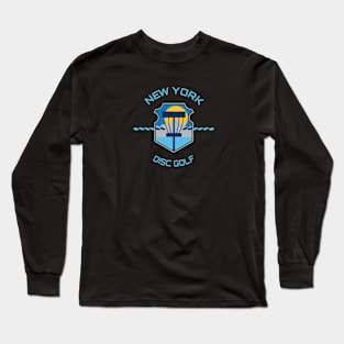 New York Disc Golf - State Flag Black Long Sleeve T-Shirt